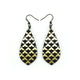 Gem Point [36R] // Acrylic Earrings - Brushed Gold, Black