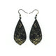 Gem Point [46R] // Acrylic Earrings - Brushed Gold, Black