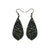 Gem Point [47R] // Acrylic Earrings - Brushed Gold, Black