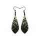 Slim Bevel Drops [02R_Abstract] // Acrylic Earrings - Brushed Gold, Black