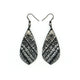 Gem Point [30R] // Acrylic Earrings - Brushed Silver, Black