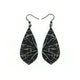 Gem Point [44R] // Acrylic Earrings - Brushed Silver, Black