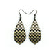 Gem Point [35R] // Acrylic Earrings - Brushed Gold, Black