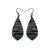 Gem Point [06R] // Acrylic Earrings - Brushed Silver, Black