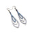 Saturā Leather Earrings 04 // Silver, Blue Pearl