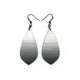 Gem Point [16] // Acrylic Earrings - Brushed Silver, Black