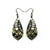 Gem Point [04R] // Acrylic Earrings - Brushed Gold, Black