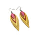 Nativas [3 Layer] // Leather Earrings - Gold, Red, Fuchsia