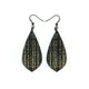 Gem Point [29R] // Acrylic Earrings - Brushed Gold, Black
