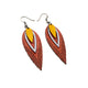 Nativas [3 Layer] // Leather Earrings - Red, Silver, Yellow