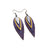Nativas [3 Layer] // Leather Earrings - Purple, Gold, Silver