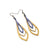 Saturā Leather Earrings 04 // Gold, Purple Pearl