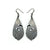 Gem Point [43] // Acrylic Earrings - Brushed Silver, Black
