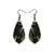 Gem Point [28R] // Acrylic Earrings - Brushed Gold, Black