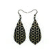 Gem Point [32R] // Acrylic Earrings - Brushed Gold, Black