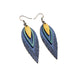 Nativas [3 Layer] // Leather Earrings - Blue, Turquoise, Gold