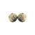 Circle Stud Earrings [Abstract_2] // Acrylic - Brushed Gold, Black