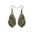 Gem Point [30R] // Acrylic Earrings - Brushed Gold, Black