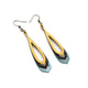 Saturā Leather Earrings 11 // Turquoise Pearl, Black, Gold
