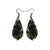 Gem Point [25R] // Acrylic Earrings - Brushed Gold, Black