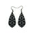 Gem Point [33R] // Acrylic Earrings - Brushed Silver, Black