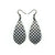 Gem Point [35R] // Acrylic Earrings - Brushed Silver, Black