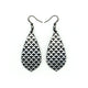 Gem Point [35R] // Acrylic Earrings - Brushed Silver, Black
