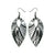 T7 [06_Floral] // Acrylic Earrings - Brushed Silver, Black