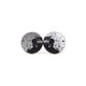 Circle Stud Earrings [Abstract_3] // Acrylic - Brushed Silver, Black