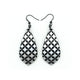 Gem Point [34] // Acrylic Earrings - Brushed Silver, Black