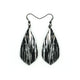 Gem Point [31R] // Acrylic Earrings - Brushed Silver, Black
