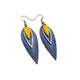 Nativas [3 Layer] // Leather Earrings - Blue, Silver, Yellow