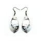 Gem Point [23] // Acrylic Earrings - Brushed Silver, Black