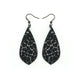 Gem Point [47R] // Acrylic Earrings - Brushed Silver, Black