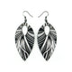 T7 [06R_Floral] // Acrylic Earrings - Brushed Silver, Black