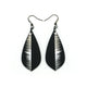 Gem Point [14R] // Acrylic Earrings - Brushed Silver, Black
