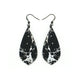 Gem Point [22R] // Acrylic Earrings - Brushed Silver, Black
