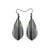 Gem Point [15R] // Acrylic Earrings - Brushed Silver, Black