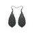 Gem Point [32R] // Acrylic Earrings - Brushed Silver, Black