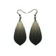 Gem Point [09R] // Acrylic Earrings - Brushed Gold, Black
