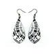 Gem Point [04] // Acrylic Earrings - Brushed Silver, Black