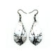 Gem Point [22] // Acrylic Earrings - Brushed Silver, Black