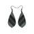 Gem Point [11R] // Acrylic Earrings - Brushed Silver, Black