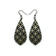 Gem Point [38R] // Acrylic Earrings - Brushed Gold, Black