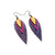 Nativas [3 Layer] // Leather Earrings - Purple, Fuchsia, Gold