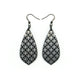 Gem Point [37R] // Acrylic Earrings - Brushed Silver, Black