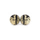Circle Stud Earrings [Abstract_6] // Acrylic - Brushed Gold, Black