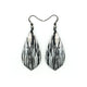 Gem Point [31] // Acrylic Earrings - Brushed Silver, Black