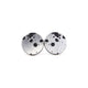 Circle Stud Earrings [Abstract_4] // Acrylic - Brushed Silver, Black