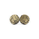 Circle Stud Earrings [Abstract_1] // Acrylic - Brushed Gold, Black